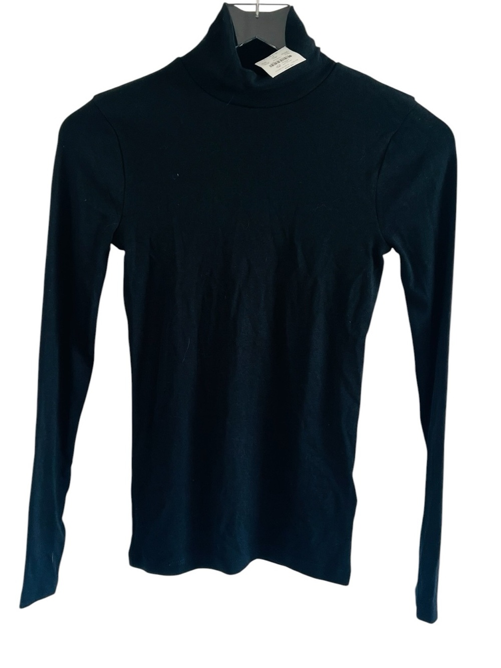 I.Crew Everyday Tee Black Long Sleeve Mock Neck Top